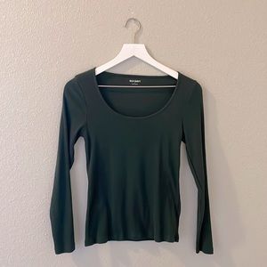Old Navy Dark Green Ribbed Shirt